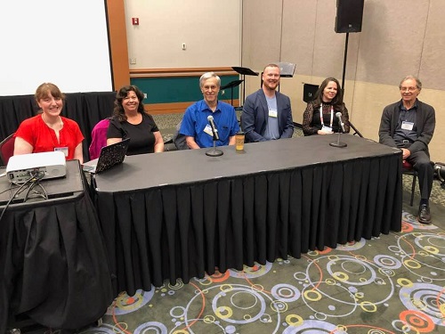 Stroking the right chord-photo by Daniel Dorff panel writing FC Thursday 1015 L to R Kelly Sulick moderator, Phyllis Louke, Daniel Dorff, Matt Johnston, Nicole Chamberlain, Daniel Kessner